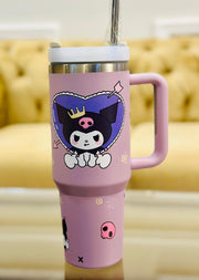 1200 ml Cartoon Character Stainless Steel Tumbler with Straw