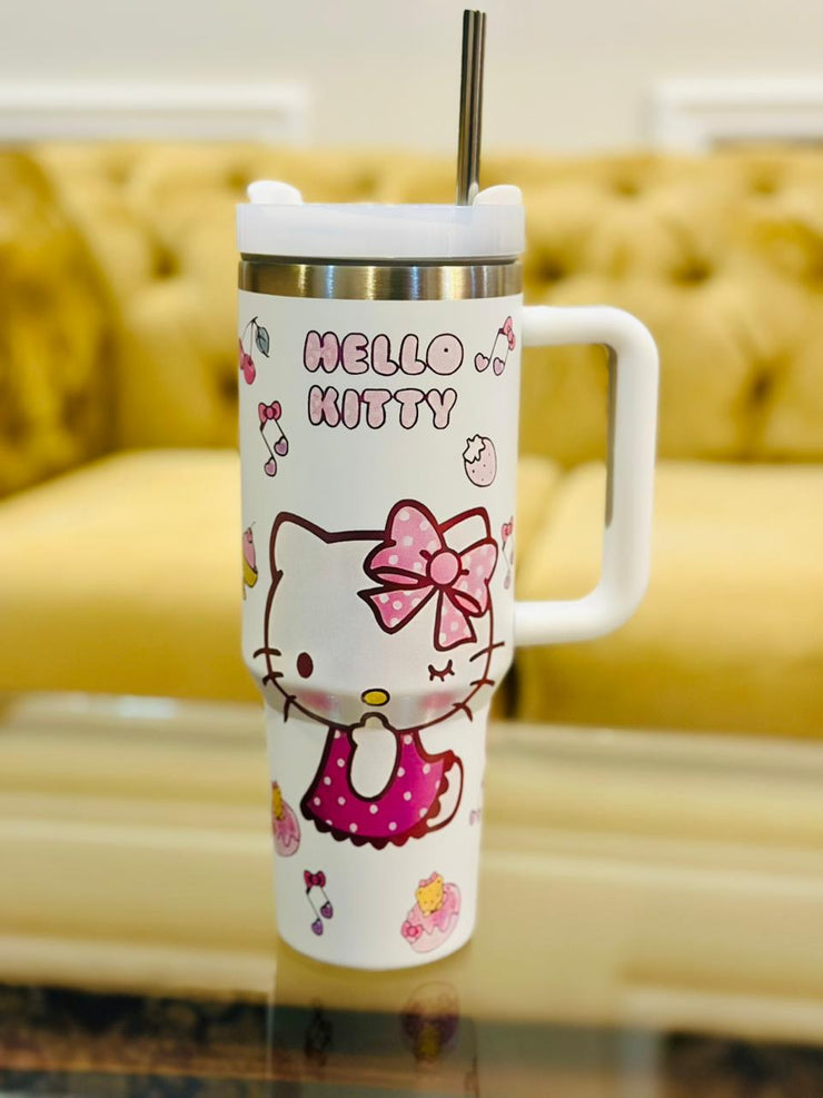 1200 ml Cartoon Character Stainless Steel Tumbler with Straw