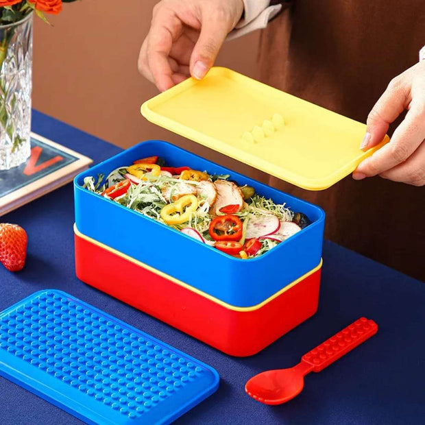 Lego-Inspired 2-Layer BPA-Free Plastic Lunch Box