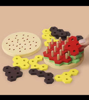 Wooden Hamburger Stacking Puzzle