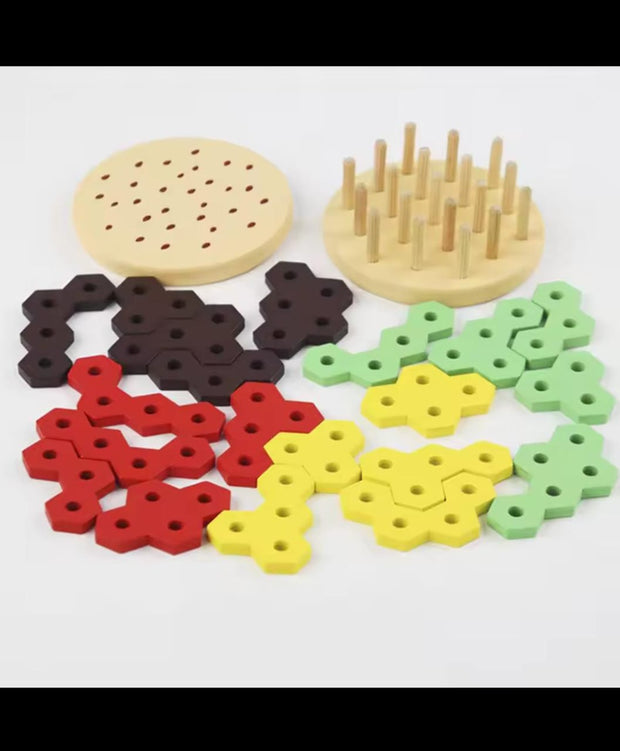 Wooden Hamburger Stacking Puzzle