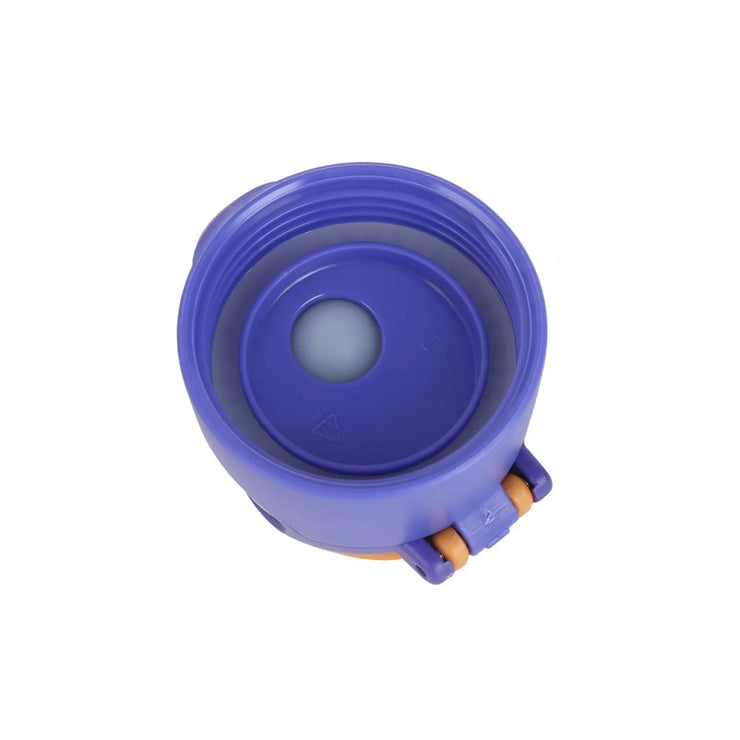 Blue collapsible water bottle on a white background