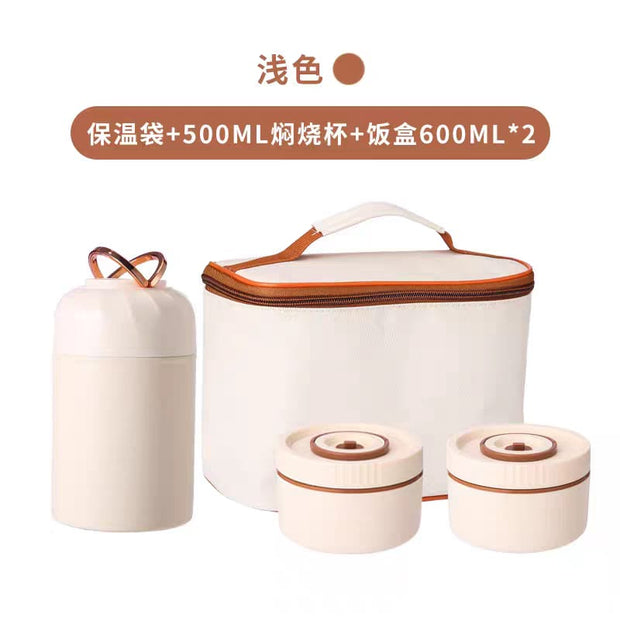 Premium Stainless Steel Lunch Box Set with Insulated Bag