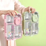 4-Compartment Leak-Proof Stainless Steel Lunch Box