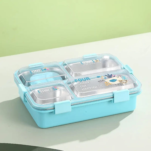 4-Compartment Leak-Proof Stainless Steel Lunch Box