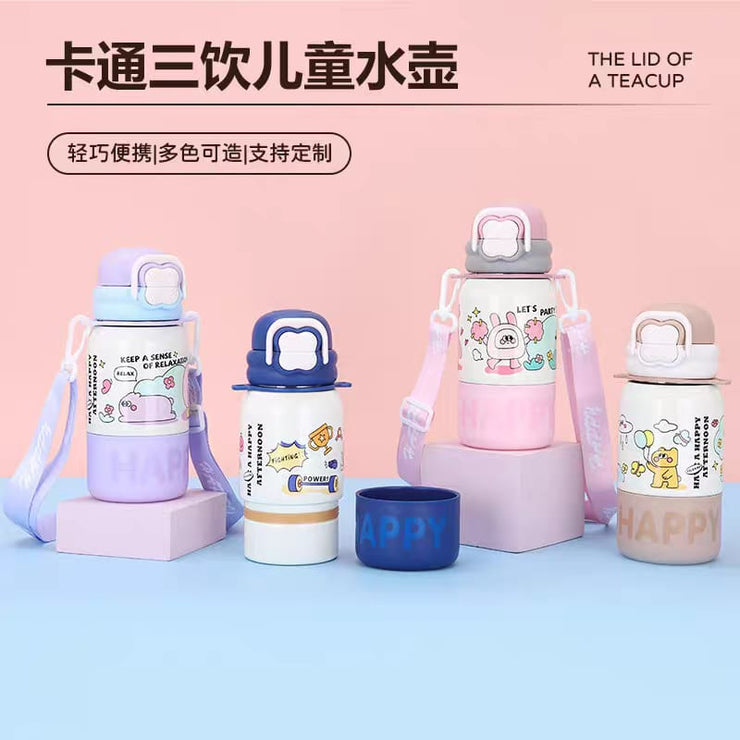 Happy Power! 500ml 316 Steel Kids' Water Bottle