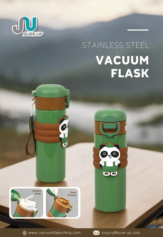  Steel Vacuum Flask - Dual Drinking Modes (Straw & Direct Sip)