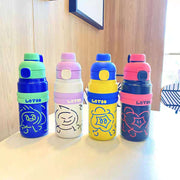 Steel Water Bottle - Dual Drinking (Straw & Direct Sip)