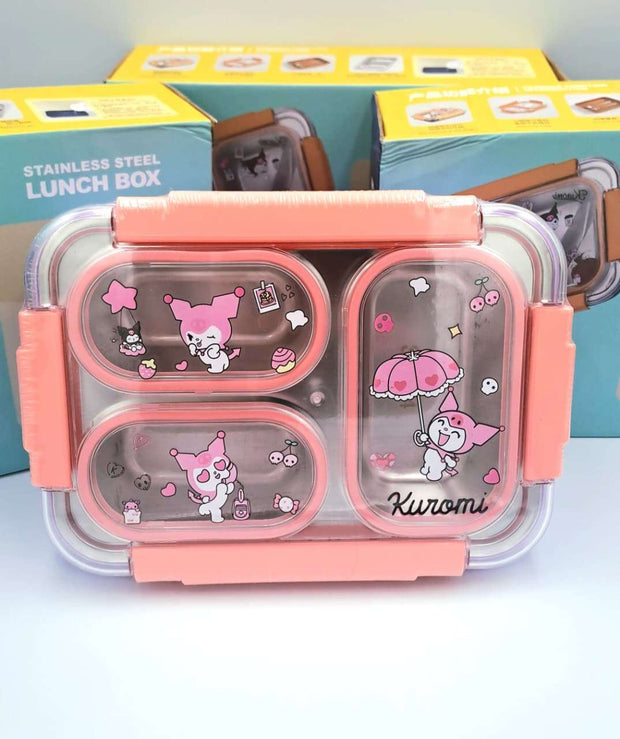 Kuromi-Themed Stainless Steel Lunch Boxes