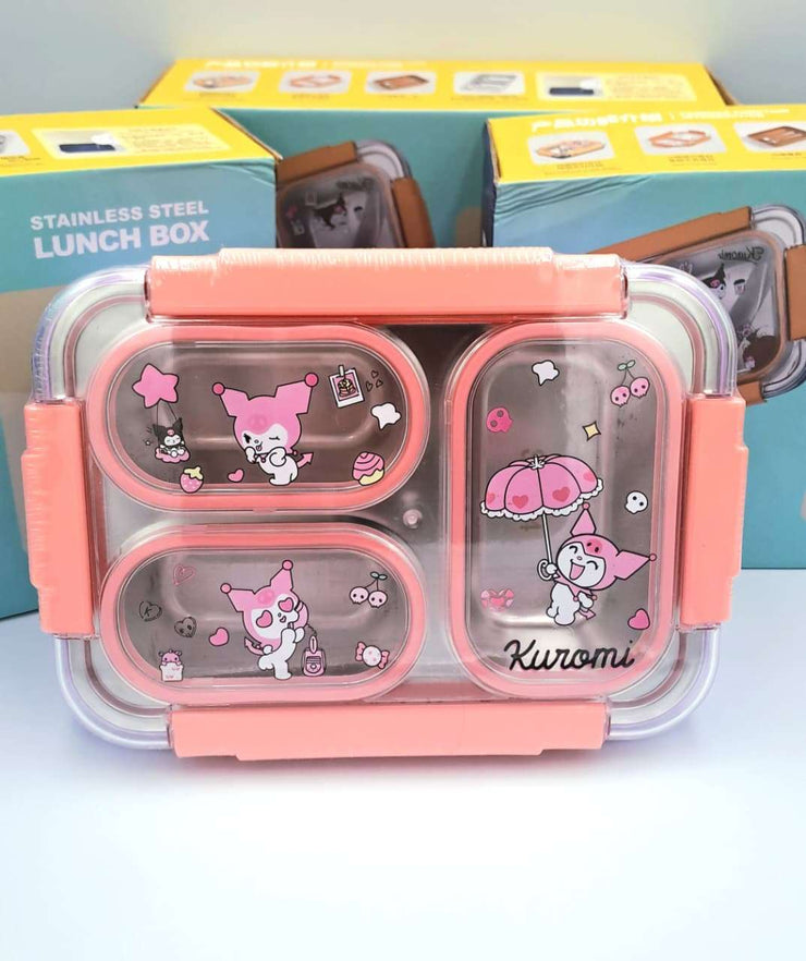 Kuromi-Themed Stainless Steel Lunch Boxes