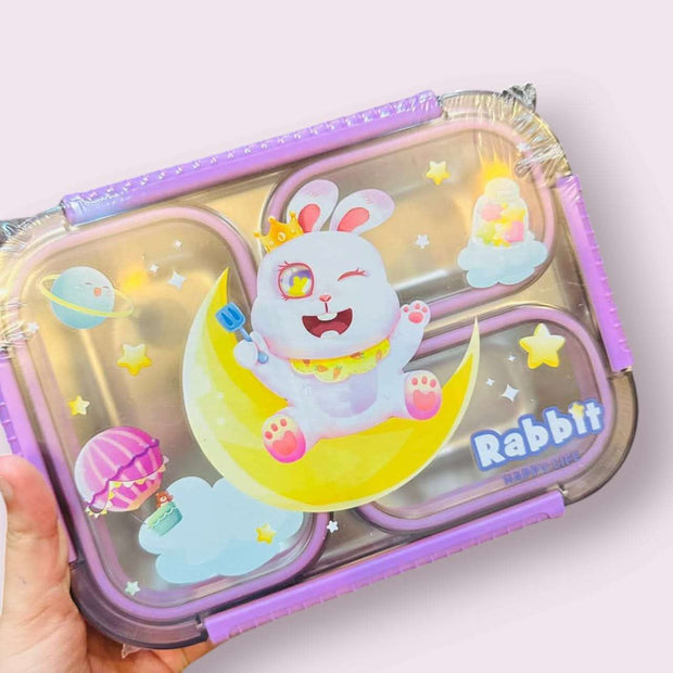 3-Compartment Stainless Steel Lunch Box - 550ml Leakproof & Insulated