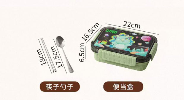 3-Compartment Stainless Steel Lunch Box - 550ml Leakproof & Insulated