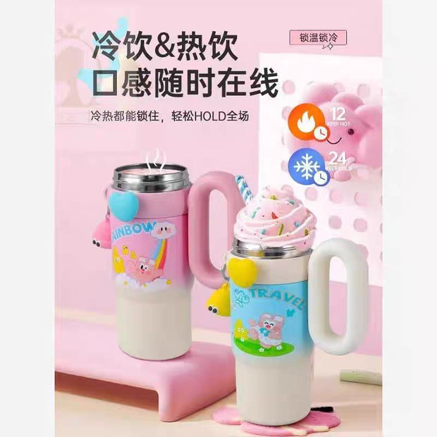 850ml Premium 316 Stainless Steel Tumbler - Dual Drinking Modes
