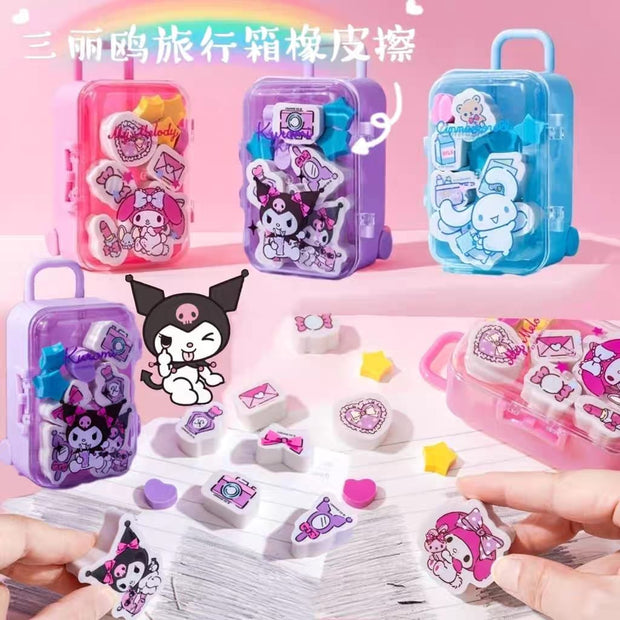 Sanrio Character Travel Case Eraser Set 