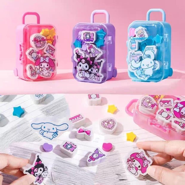 Sanrio Character Travel Case Eraser Set 