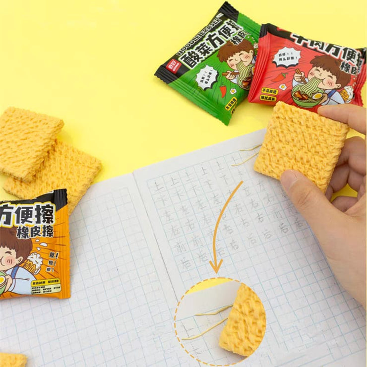 Mini Noodle-Themed Eraser Set