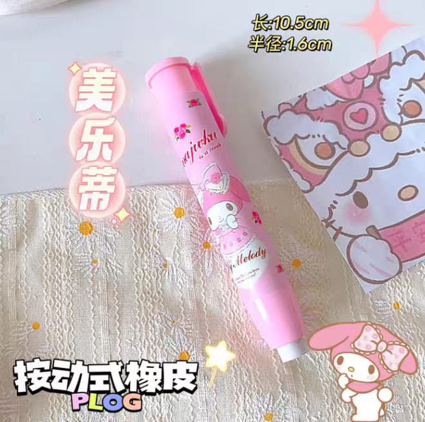 Sanrio Push-Pop Eraser Collection – Hello Kitty, My Melody & Cinnamoroll Cute Character Erasers | Apna Bazaar Lahore
