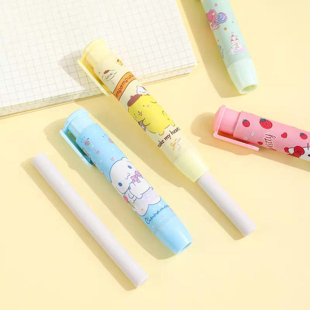 Sanrio Push-Pop Eraser Collection – Hello Kitty, My Melody & Cinnamoroll Cute Character Erasers | Apna Bazaar Lahore