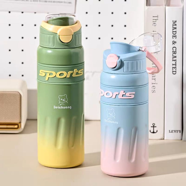 Sports" 360° Leakproof Stainless Steel Water Bottle
