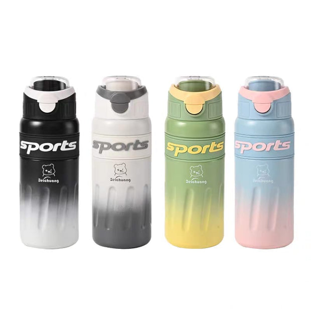 Sports" 360° Leakproof Stainless Steel Water Bottle
