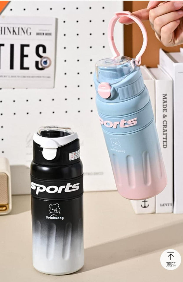 Sports" 360° Leakproof Stainless Steel Water Bottle