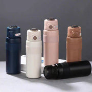 Dual-Drink Water Bottle - 316 Stainless Steel with Straw & Sip Lids