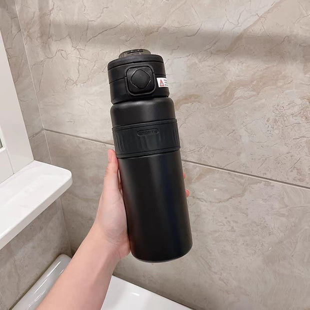 Dual-Drink Water Bottle - 316 Stainless Steel with Straw & Sip Lids