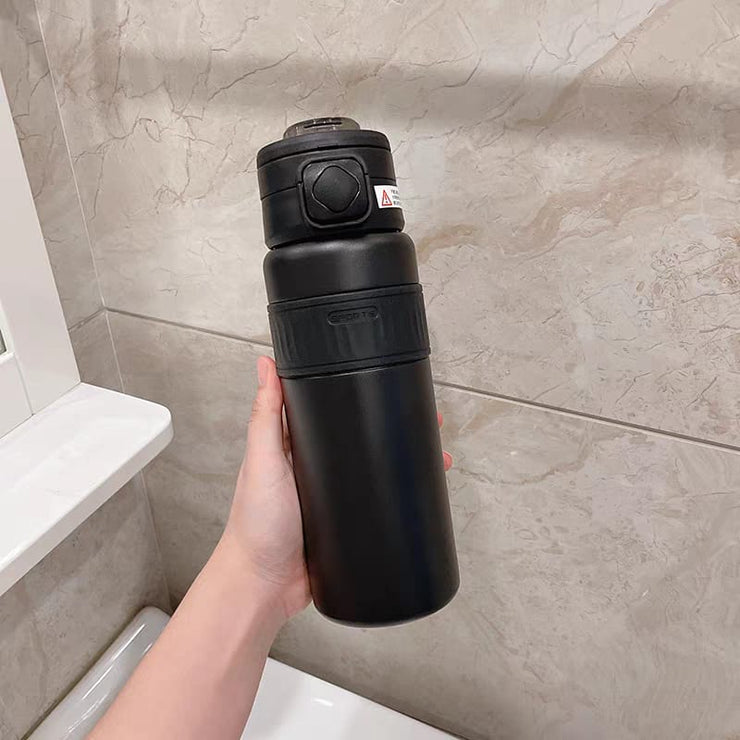 Dual-Drink Water Bottle - 316 Stainless Steel with Straw & Sip Lids