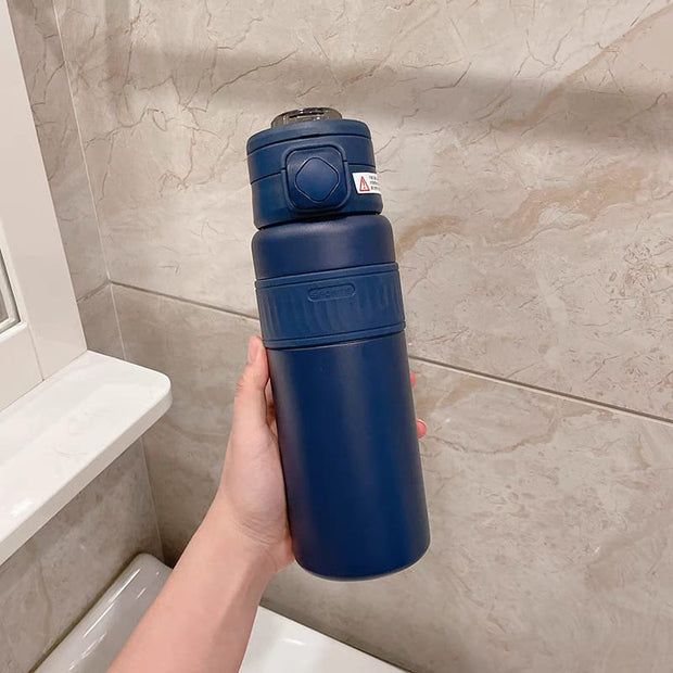 Dual-Drink Water Bottle - 316 Stainless Steel with Straw & Sip Lids