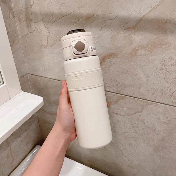 Dual-Drink Water Bottle - 316 Stainless Steel with Straw & Sip Lids