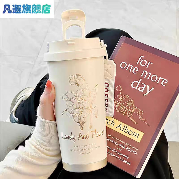 Lovely & Flower" Ceramic Coffee Cup