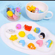 12-Piece 3D Sea Animal Eraser Set
