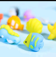 12-Piece 3D Sea Animal Eraser Set