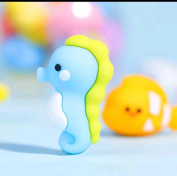 12-Piece 3D Sea Animal Eraser Set