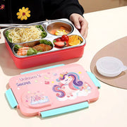 3D Cartoon 4-Compartment Stainless Steel Lunch Box