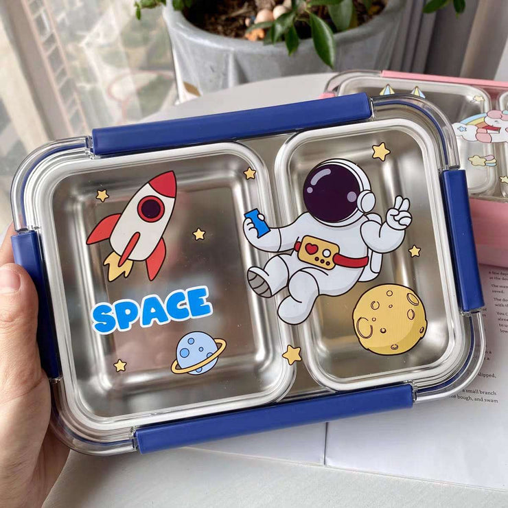 Premium Stainless Steel Lunch Box – Space-Themed & Durable