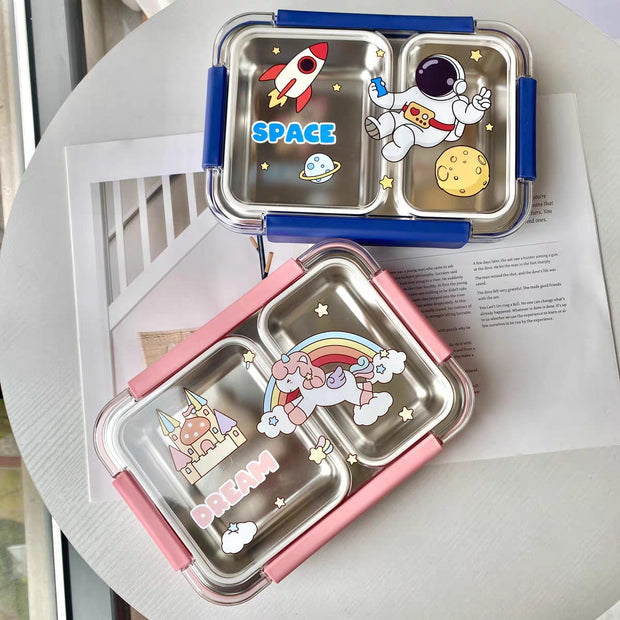 Premium Stainless Steel Lunch Box – Space-Themed & Durable