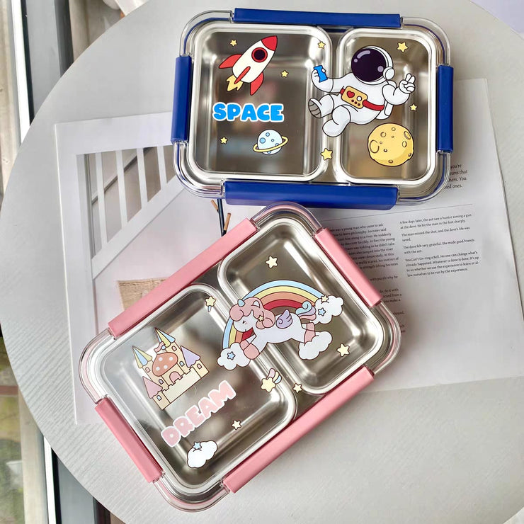 Premium Stainless Steel Lunch Box – Space-Themed & Durable