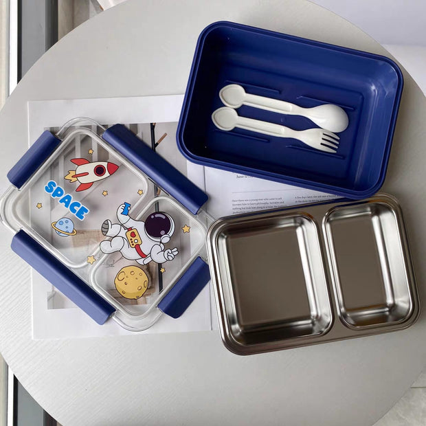 Premium Stainless Steel Lunch Box – Space-Themed & Durable