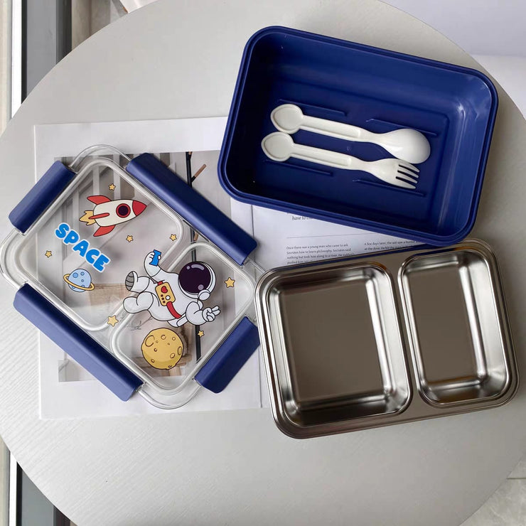 Premium Stainless Steel Lunch Box – Space-Themed & Durable