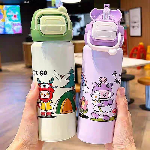 Premium 500ml Dual-Lid Stainless Steel Bottles