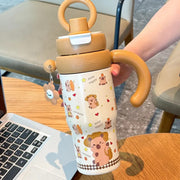 "Keep Happy" 800ml Tumbler with Dual Lid