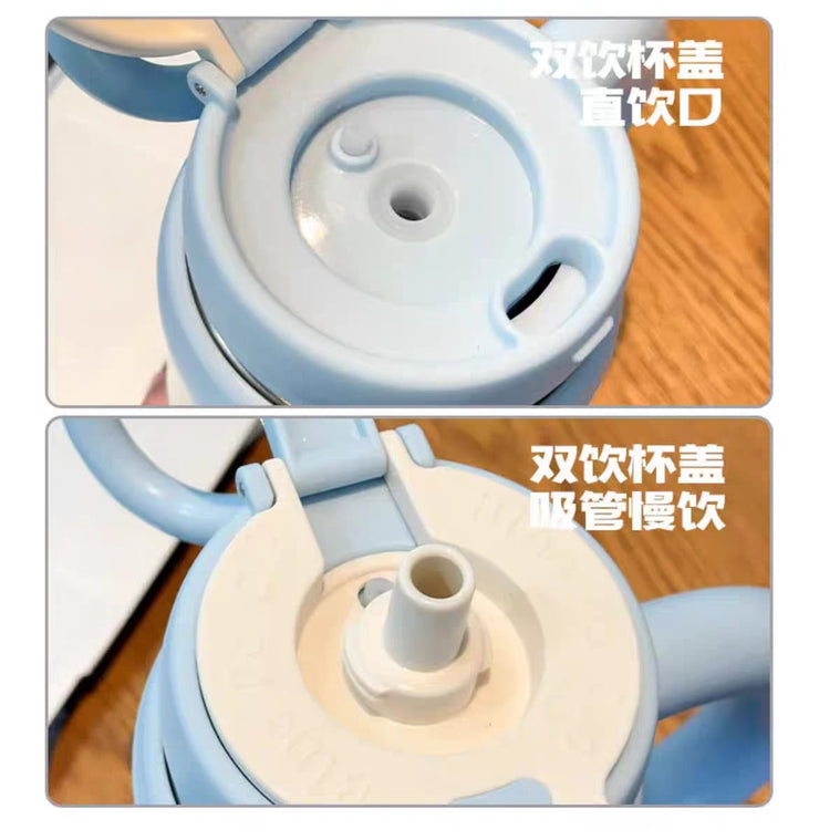 "Keep Happy" 800ml Tumbler with Dual Lid