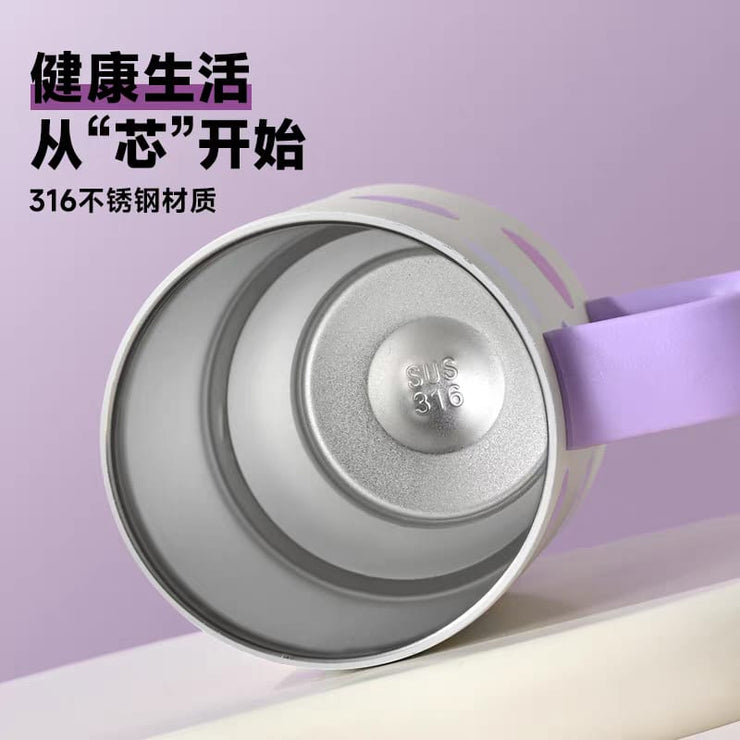 Silver container with '316' marking on a purple background