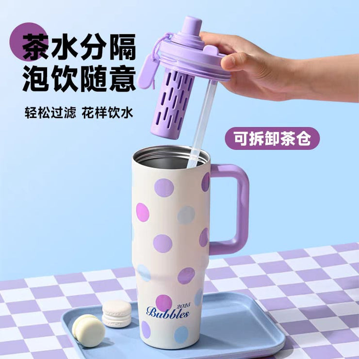 900ml Ice Tumbler - Tea Infuser, Dual Drink Lids