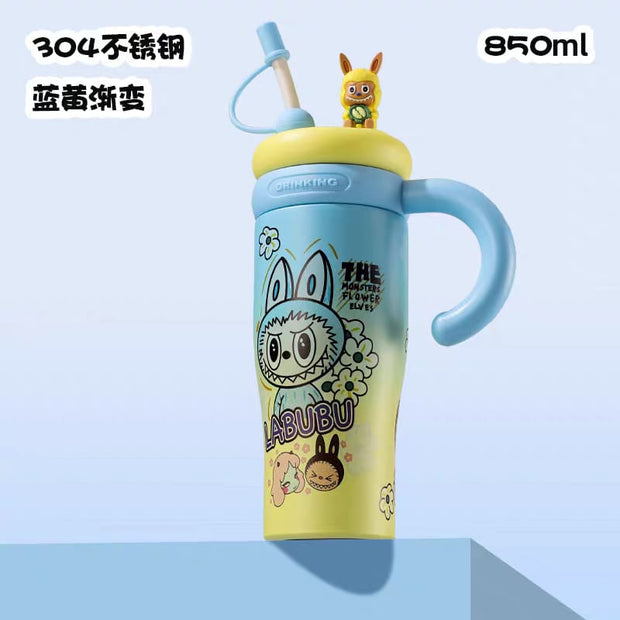 Labubu & Character Tumblers - 304 Steel with Comfort Handle & Dual Lids