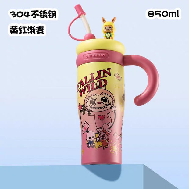 Labubu & Character Tumblers - 304 Steel with Comfort Handle & Dual Lids
