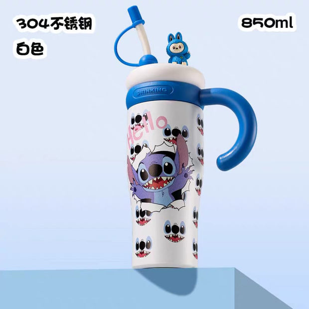 Labubu & Character Tumblers - 304 Steel with Comfort Handle & Dual Lids