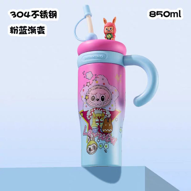 Labubu & Character Tumblers - 304 Steel with Comfort Handle & Dual Lids