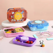 3-Compartments Stainless Steel Lunch Box - Leak-Proof & Bento Style